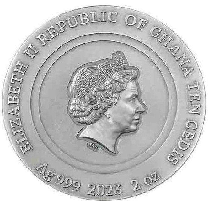 Ghana. 10 Cedis 2023 2 oz Ghana 10 Cedis Silver Bumblebee, Timbres & Monnaies, Métaux nobles & Lingots