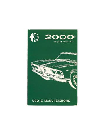 1961 ALFA ROMEO 2000  SPRINT INSTRUCTIEBOEKJE ITALIAANS, Ophalen of Verzenden
