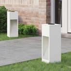 vidaXL Zonne LED Padverlichting 2 pcs Wit Koud Gewalst Staal, Verzenden, Nieuw