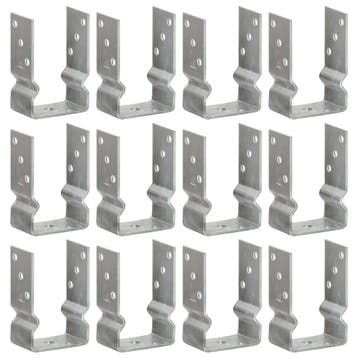 vidaXL Grondankers 12 st 9x6x15 cm gegalvaniseerd staal, Verzenden, Nieuw