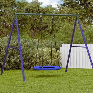 vidaXL Nestschommel Blauw 100 x 100 x 180 cm Kunststof, Kinderen en Baby's, Speelgoed | Buiten | Speeltoestellen, Verzenden, Nieuw