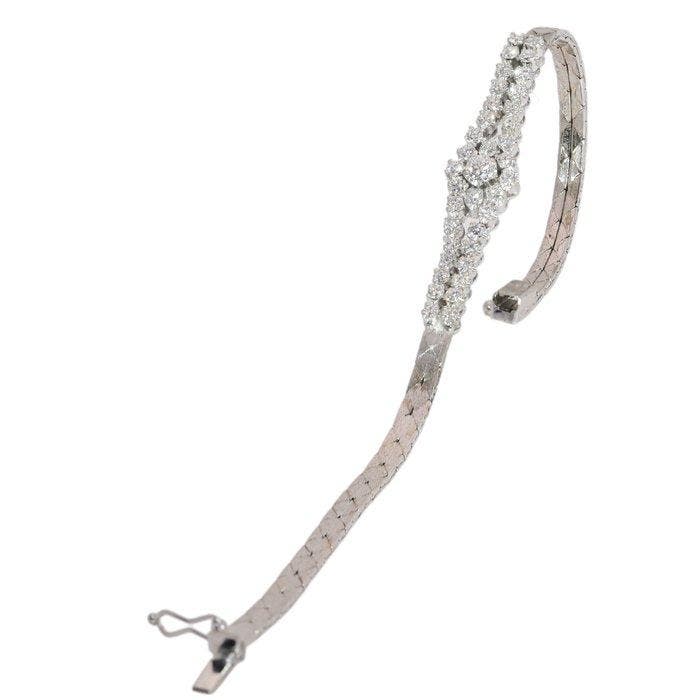 Armband - 18 karaat Witgoud - 1.02ct. tw. Diamant, Handtassen en Accessoires, Armbanden