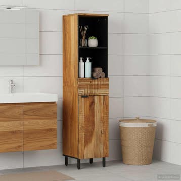 vidaXL Badkamerkast Solid Acacia Wood 38 x 33 x 160 cm, Verzenden, Nieuw