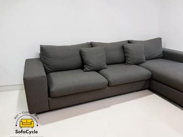 Ruime zwarte hoekzetel met losse kussens – Modern &amp; comforta, Verzenden, Nieuw