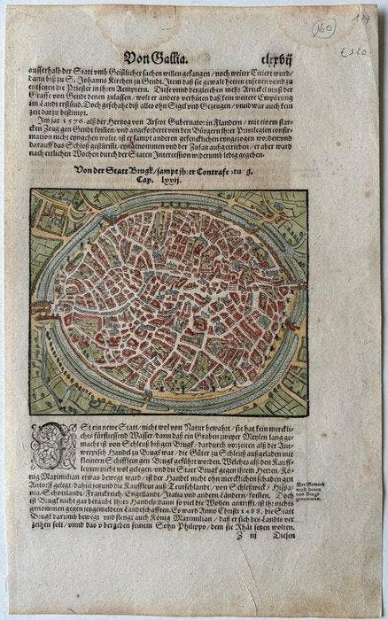 België - Brugge, Ieper; S. Münster - Von der Statt Brugt ..., Livres, Atlas & Cartes géographiques
