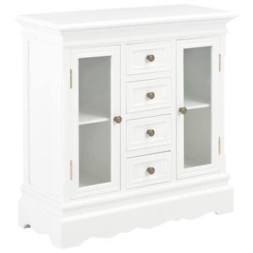 vidaXL Dressoir 70x28x70 cm massief grenenhout wit, Verzenden