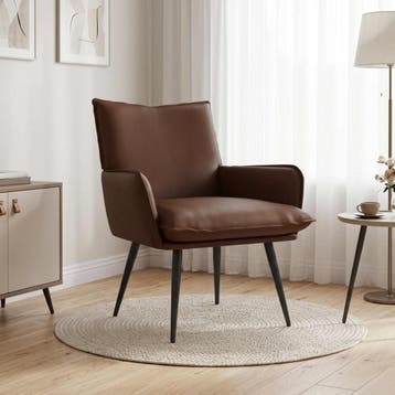 vidaXL Fauteuil Bruin Kunstleer, Verzenden, Nieuw
