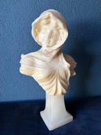 Statue, Jonge vrouw - 35.8 cm - Albâtre