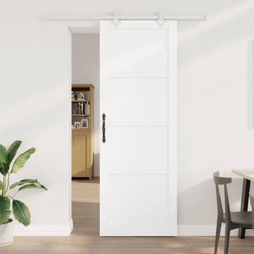 vidaXL Schuifdeur Wit 83 x 232 cm Massief grenenhout, Verzenden, Nieuw