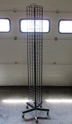 Rek, Display op wielen, zwart, B18 x D18 x H183 cm, Nieuw in verpakking