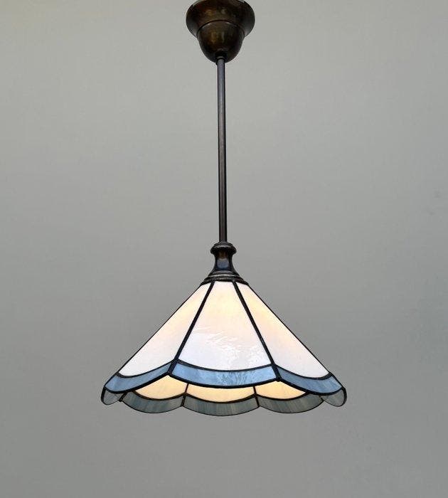 Plafondlamp - Glas-in-lood - Art Deco stijl hanglamp, Antiek en Kunst, Curiosa en Brocante