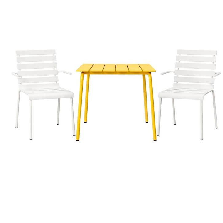 Serax X Maarten Baas Tuinset Klein Off-white & Yellow, Tuin en Terras, Tuinsets en Loungesets, Tuinset, Zo goed als nieuw, Aluminium