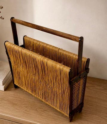 Tijdschriftenhouder - IJzer, Hout, Rattan