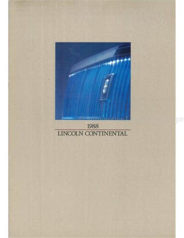1988 LINCOLN CONTINENTAL BROCHURE ENGELS (USA)