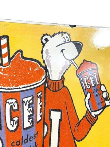 Emaille plaat - Icee Drink - Emaille, Antiek en Kunst