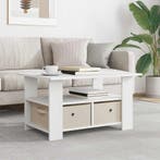 vidaXL Salontafel met lade Wit 77 x 55 x 42 cm Bewerkt hout, Verzenden, Nieuw