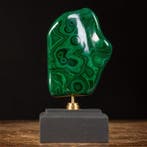 Topkwaliteit malachiet - Katanga Mines - houten en messing