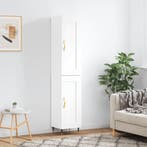 vidaXL Hoge kast 34,5x34x180 cm bewerkt hout wit, Verzenden, Nieuw