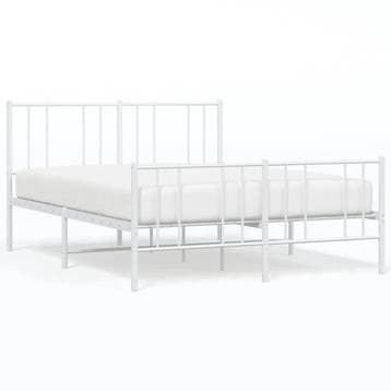 Bed Wit 150x200 | Retour Deal | Sla je slag nu (bedframe), Verzenden, Zo goed als nieuw, 200 cm, Metaal
