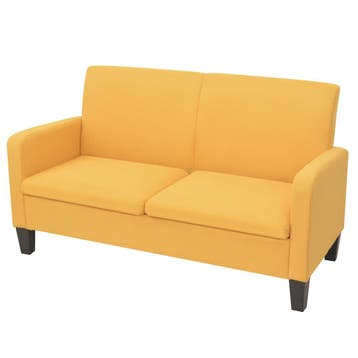 vidaXL Tweezitsbank / zetel 135x65x76 cm geel, Verzenden