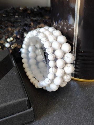 Preziosa Collezione Howlite - Witte tinten en grijze aders-