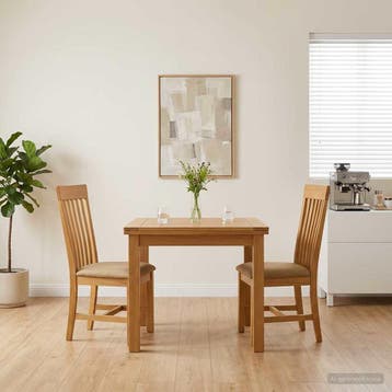 vidaXL Eetkamerstoel 2 st Massief Eikenhout Beige 45 x 59,5, Verzenden