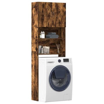 vidaXL Wasmachinekast 64x24x190 cm bewerkt hout gerookt, Verzenden, Nieuw