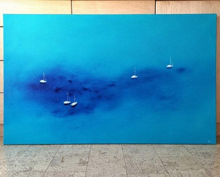 Elena Mosurak - Blue bay, Antiquités & Art, Art | Peinture | Moderne
