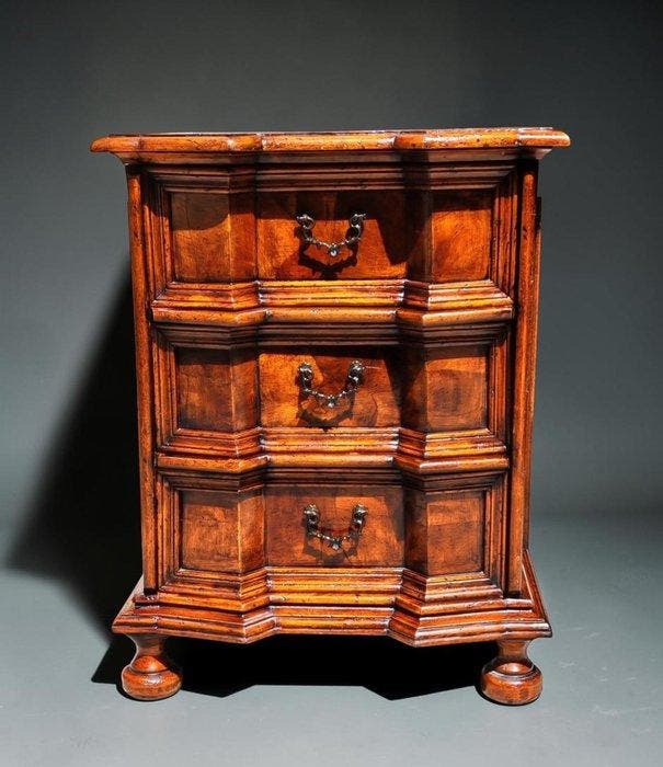 Commode - Noyer, Ronce de noyer, Bronze patiné - Barocchetto, Antiquités & Art, Antiquités | Autres Antiquités