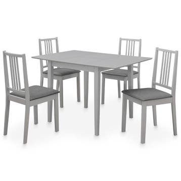 vidaXL 5-delige Eethoek MDF grijs, Verzenden
