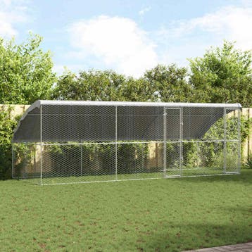 vidaXL Hondenhok 3 st Zilver 6 x 2 x 2 m Gegalvaniseerd, Dieren en Toebehoren, Verzenden, Nieuw