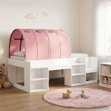 vidaXL Bedframe met Tunnel 3 st Wit en Roze Geconstrueerd, Verzenden