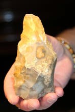 Neolithisch Vuursteen Uniface, schraper - 117 mm (Zonder