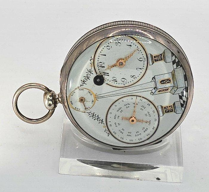 Schweiz.-Spindeluhr Kalender gemalt - Tag + Monat +, Bijoux, Sacs & Beauté, Montres | Hommes