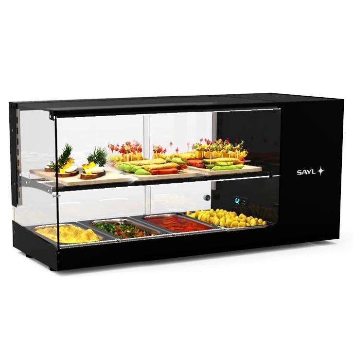 Tapasvitrine | LOGIC | Zwart | 4x 1/3 GN | +2°C/+6°C |, Articles professionnels, Horeca | Équipement de cuisine, Envoi