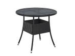 Veiling - Polyrotan Tuintafel - Rond - 80 cm - Zwart, Nieuw