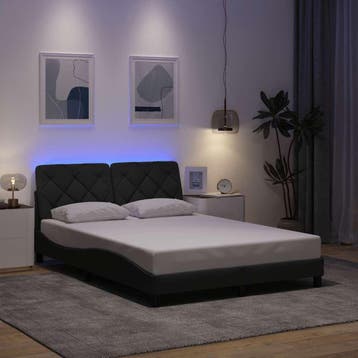 vidaXL Bedframe met LED zonder matras 140x200 cm stof, Verzenden