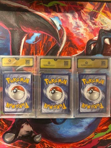 Pokémon - 3 Graded card - Dracaufeu, Tortank, Florizarre