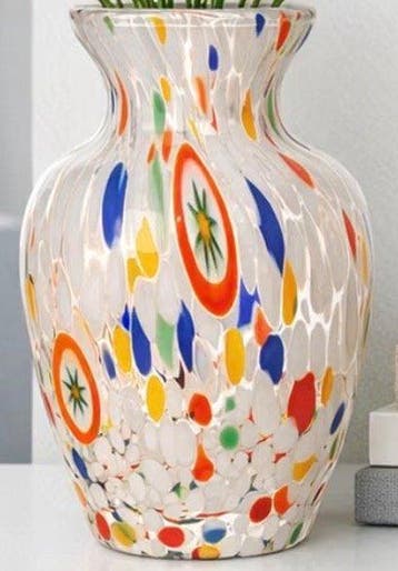 Vase - Verre soufflé à la main - Fabriqué en Italie, Antiquités & Art