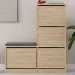 2dekans | Dude Schoenenkast | 100% MELAMINE | Eiken - Asir, Ophalen of Verzenden