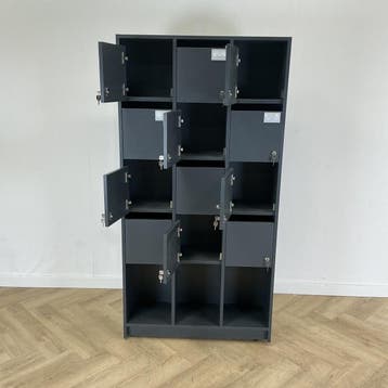 lockerkast vv 12 lockers en 3 vakken (hxbxd) 180x91x30 cm,, Huis en Inrichting, Kasten | Overige, Nieuw