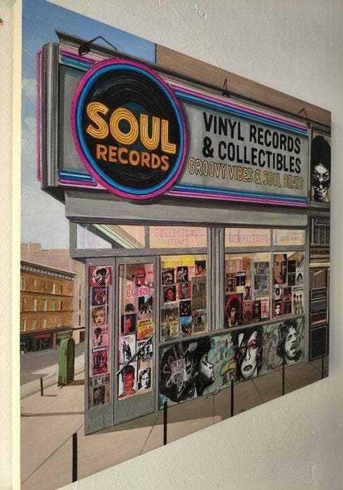Angel Guerrero Ferrer - Soul Records, Antiek en Kunst, Kunst | Schilderijen | Modern