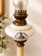 Lamp - Messing, Glas, Onyx - kerosinelamp