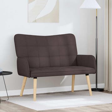 vidaXL 2-Zits Sofa Donkerbruin 115 x 61 x 87 cm Stof, Verzenden, Nieuw