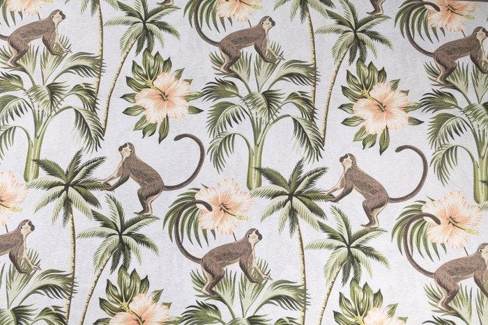 Esclusivo tessuto con Scimmiette - 7,00 x 1,40 meters, Antiquités & Art, Tapis & Textile