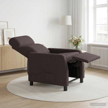 vidaXL Massage Relaxstoel Donkerbruin Stof, Maison & Meubles, Fauteuils, Verzenden