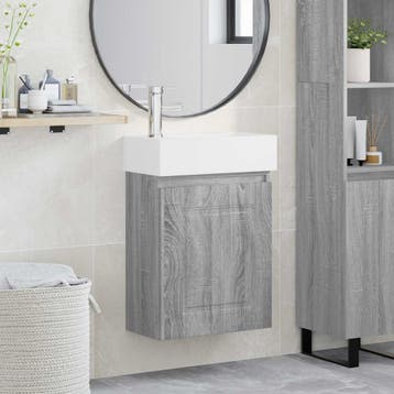 vidaXL Badkamermeubel met kraan Grijs Sonoma 45,5 x 22,5 x, Verzenden, Nieuw