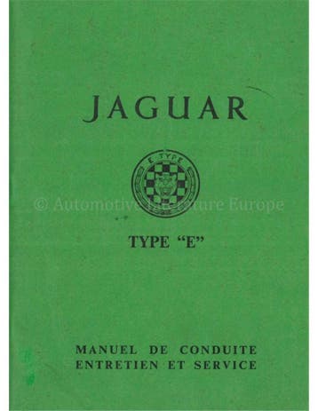 1962 JAGUAR E TYPE 3.8 INSTRUCTIEBOEKJE FRANS
