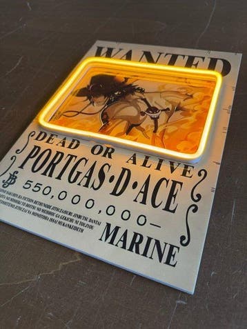 LEDMansion - Wanted Luffy & Ace - 25x35cm | LED-wandkunst -, Nieuw