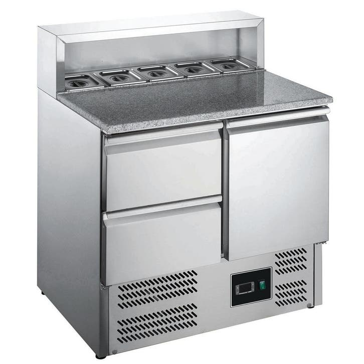 Pizzawerkbank | 240L | 1 Deur + 2 Laden (1/1 GN) | Boven 5x, Articles professionnels, Horeca | Équipement de cuisine, Envoi